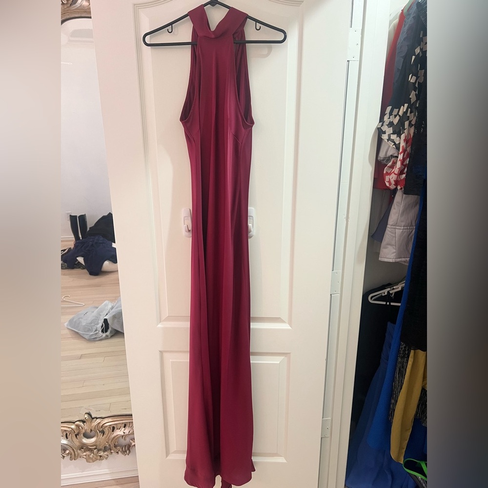 Jay Godfrey high neck Burgundy Dress
